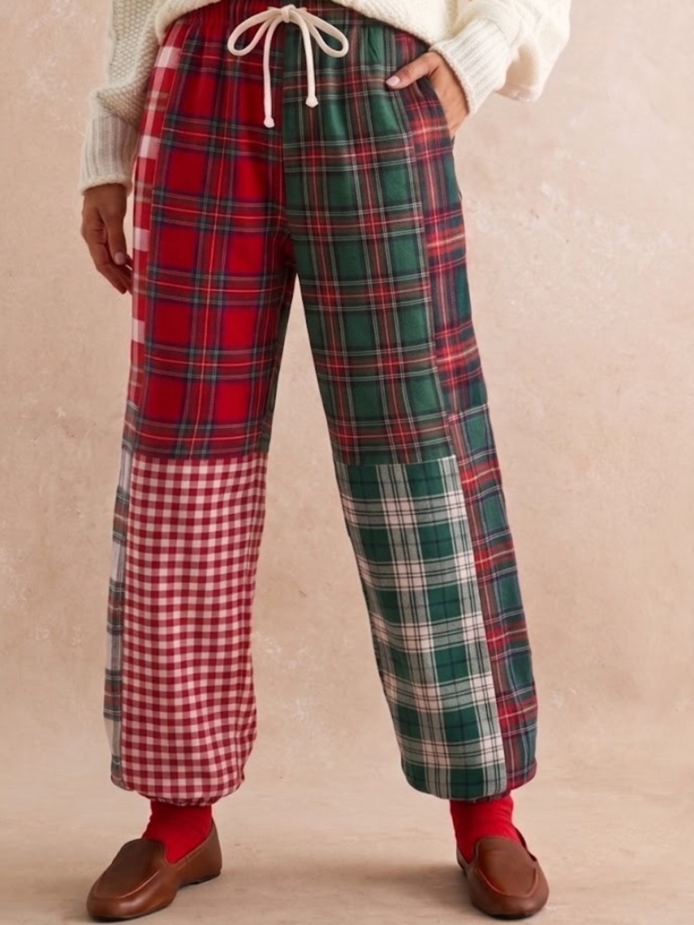 NOVEMBER DROP LovLov Plaid Drawstring Jogger Pants